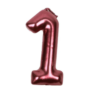 Happy Birthday No 1 Numeric Candle - Maroon (NC-021) The Stationers